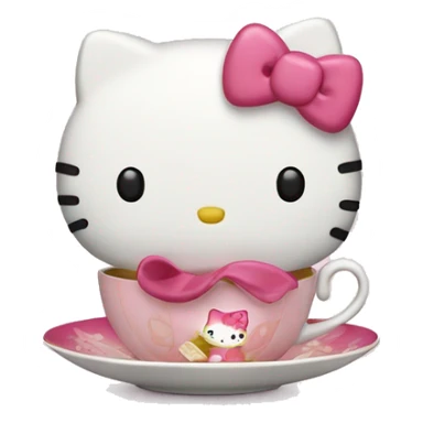 Hello kitty drinking tea sticker