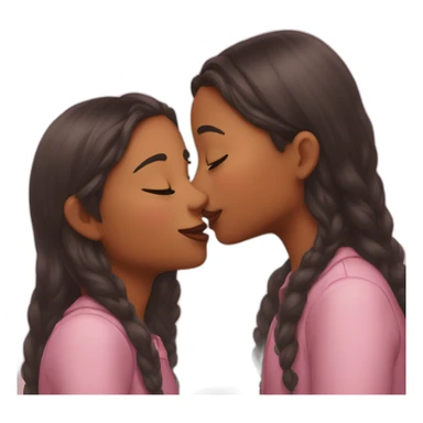 Two Girls kiss cheek sticker