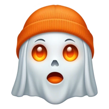 a ghost with an orange beanie sticker