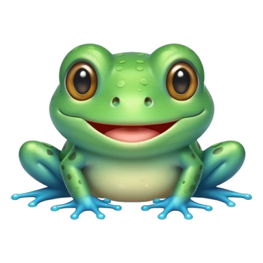 cyan cute frog kawaii eyes should be cuter sticker