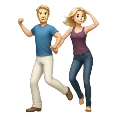 White Man and white woman dancing normal clothes sticker