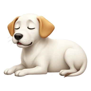 Cute dog lying but sleeping ant is white sticker