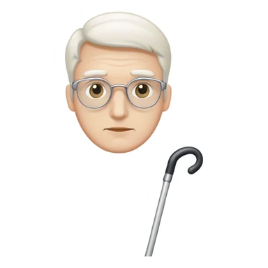 blind man with white cane sticker