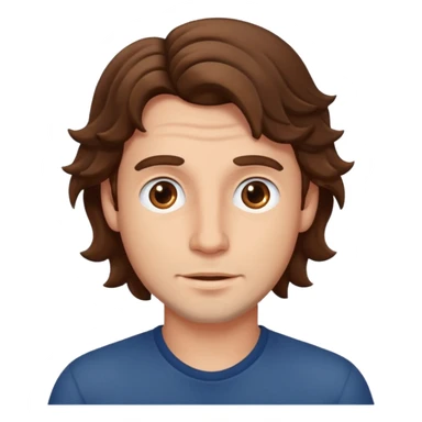 a man with wavy brown hair sticker