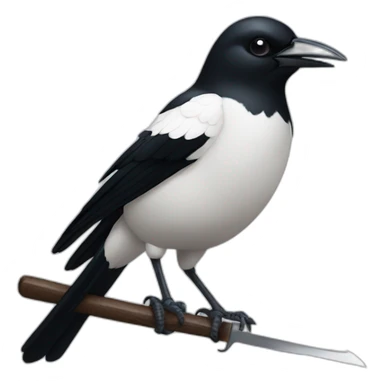 magpie holding a knife sticker