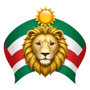 Lion and sun logo in the red white and green flag sticker