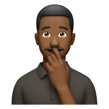 Hands stroking nose sticker