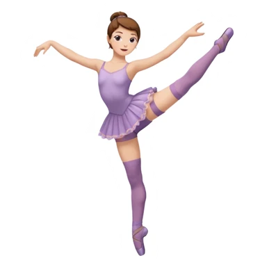 Ballet dancer in over the knee socks and brown hair sticker
