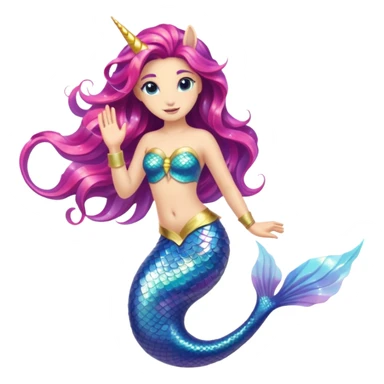mermaid unicorn hybrid sticker
