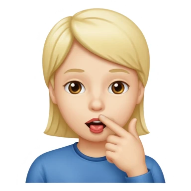 El emoji con él dedo en la boca  sticker