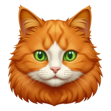 orange puffy cat with green eyes sticker