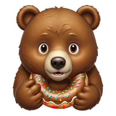 A lazy bear eats donut sticker