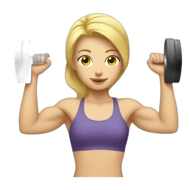 blonde Girl who is weight lifting sticker