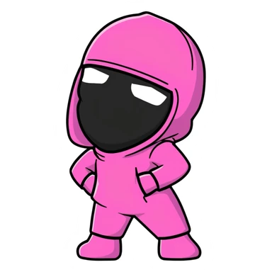 sassy female hustler in pink balaclava, entrepreneurial woman, confident pose sticker