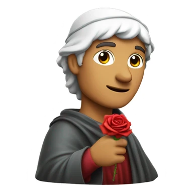 Dante Alighieri holding a rose in his hand sticker