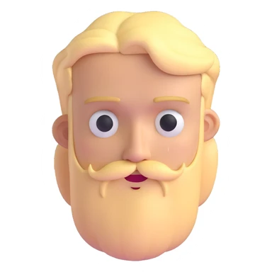 blond man with beard and eyes squinting sticker