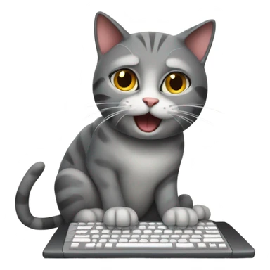 cat typing on keyboard maniacally  sticker