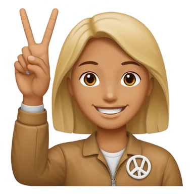 Laughing emoji and the peace sign sticker