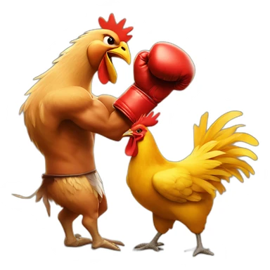 chicken boxing with pumba sticker