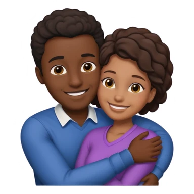 black male and female hugging sticker