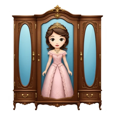 The characters in the fairy tale "Beauty and the Beast" are transformed into the lady in the wardrobe sticker
