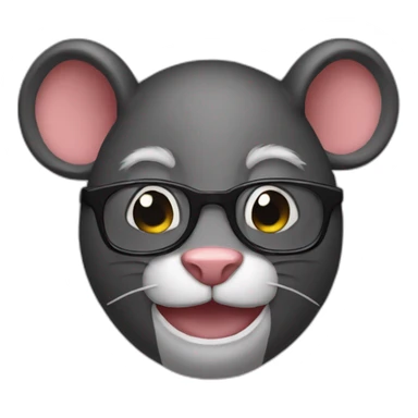 stupied nerd face dark rat sticker