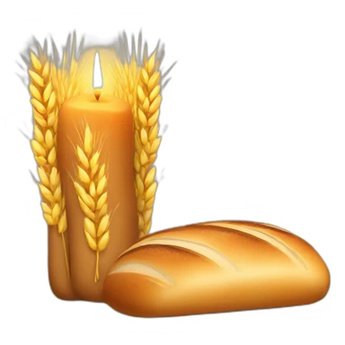 Bread, wheat and candle sticker