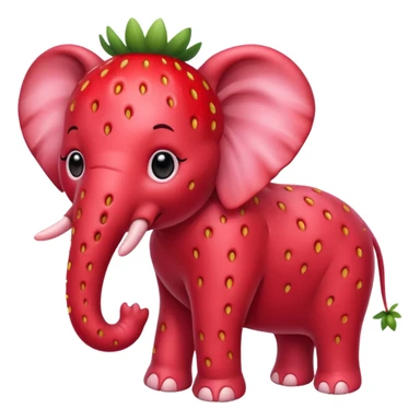Strawbary elephant red sticker