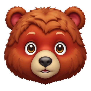 red bear face sticker