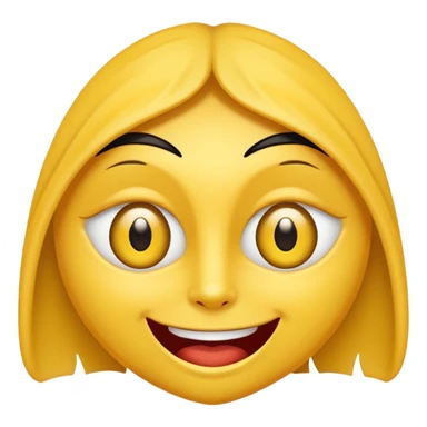 Cara amarilla con los ojos entrecerrados y una leve sonrisa cruel y macabra sticker