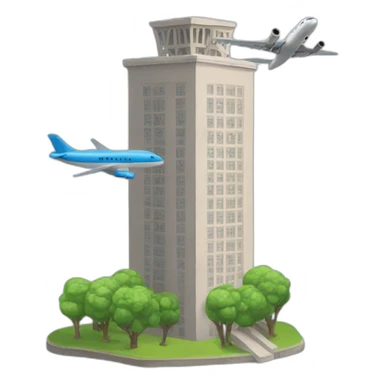 Tilted tower with a plane going on the tower  sticker