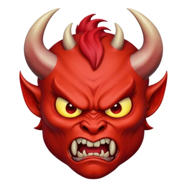 angry devil face sticker