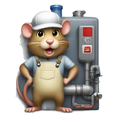 rat plumber furnace sticker
