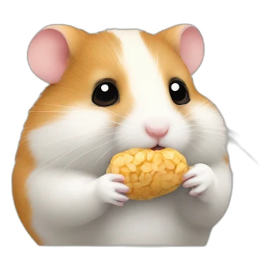 Hamster with a peanut sticker