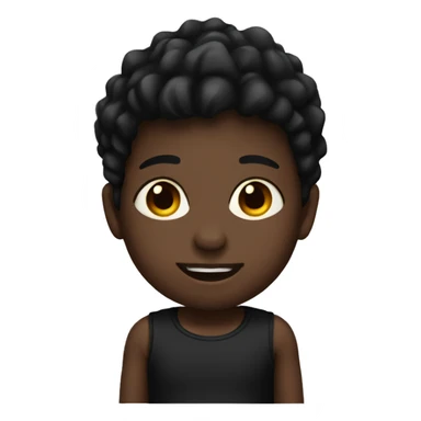 Little boy wearing black lava lava skirt with no shirt sticker