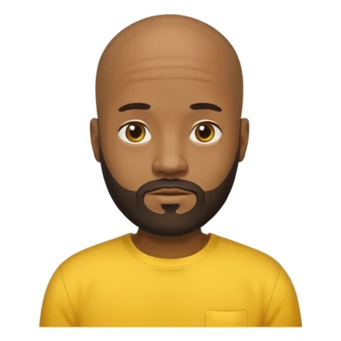 Bearded bald black man yellow shirt sticker