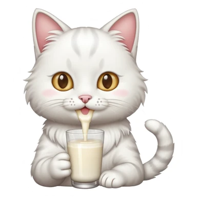 Cat with milk sticker