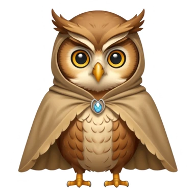 owl in beige cloak sticker