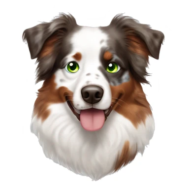 Red Merle Australian shepherd with one green eye and one marble eye half blue half green sticker