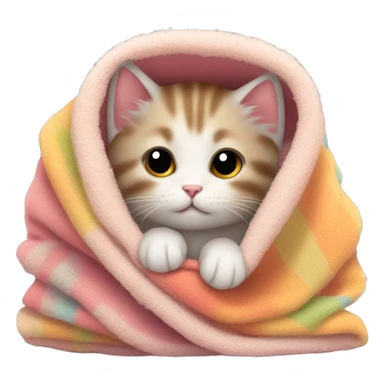 kitten wrapped in a blanket  sticker