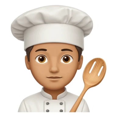 man with chef cap no utensil sticker