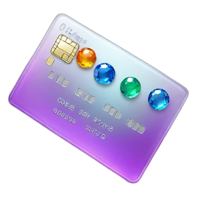 Glass credit card with gems sticker