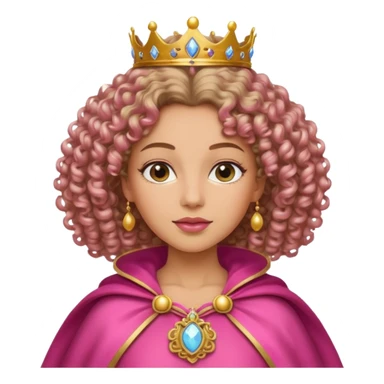 pink cape queen curly  sticker