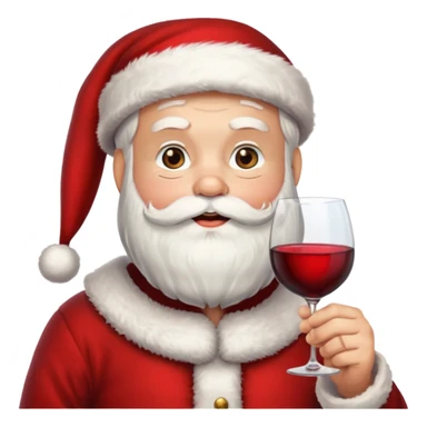 Santa drinking wine sticker