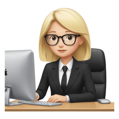 blondy girl with glasses learn analytics she is so pretty and seems like director bitch of company sticker