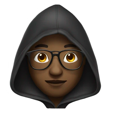 A black man with a hood and glasses on sticker