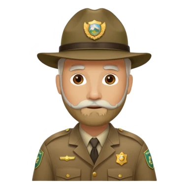 Male Park Ranger with white beard  sticker