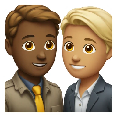 meeting face to face to people one woman one man sticker