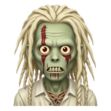 zombie with dreadlocks and scars on his face sticker