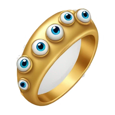 very thin gold ring studded with eyeballs sticker
